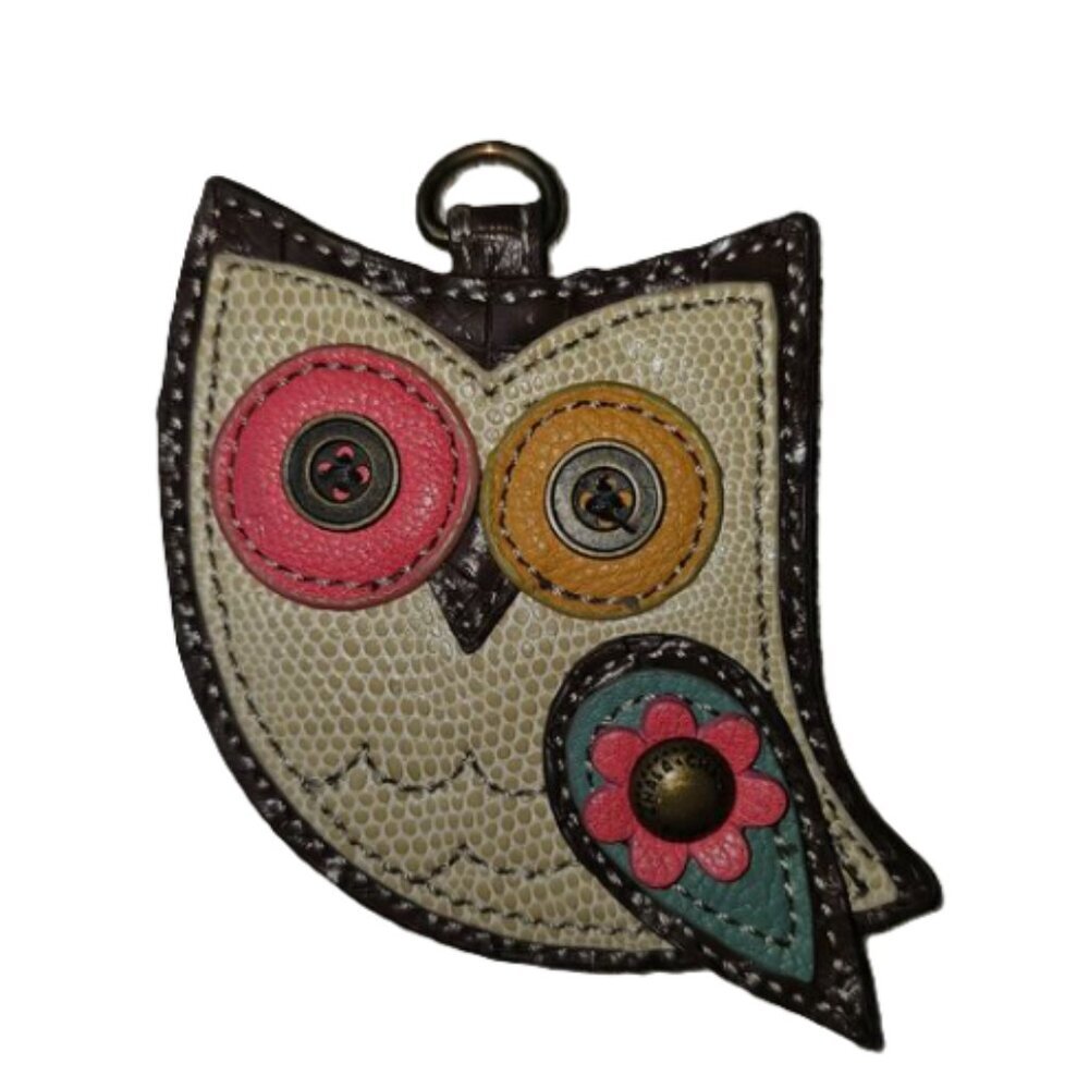 Chala Owl Coin Pouch 5" Vegan Ethical Fashion Adorable Owl Patchwork Button Eyes